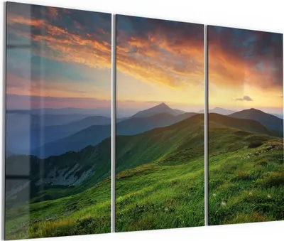 Produktbild von DEQORI Glasbild Echtglas 3x50x100 cm 'Abendlicher Horizont' Wandbilder XXL groß