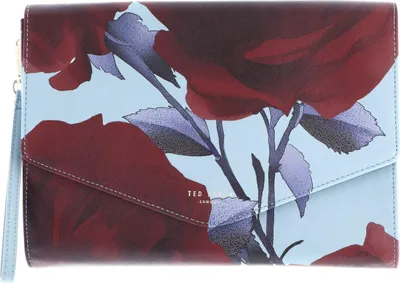 Image de Ted Baker pochette sac à poignet Emrynn Rose Print Pouch Mid Blue multicolore