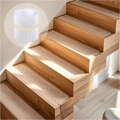 Produktbild von Famanu Antirutsch-Stufenmatten 15 Stück – 15 x 60 cm – transparent und selbstklebend – Fallschutz
