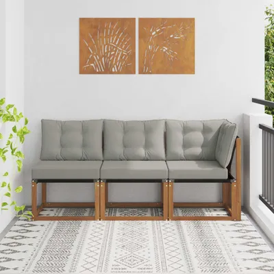 Produktbild von "2026 Aktion"Outdoor Mittel- und Ecksofa/Couchgarnitur - CLORIS - Outdoor-Möbel - für Garten/Terrasse - mit Kissen 3 Stück Natur - Gartensofas Promotion678947