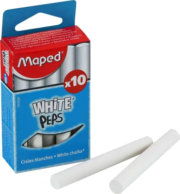 Obrázok produktu pre Mapovaná krieda na čiernu tabuľu WHITE'PEPS, okrúhla, biela