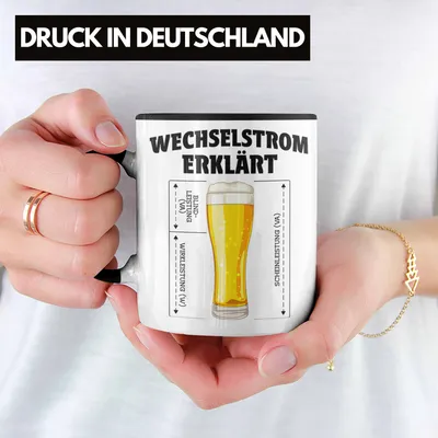 Produktbild von trendation Kaffeetasse Schwarz, spülmaschinenfest & mikrowellengeeignet, beidseitiger Druck, lustiger Elektriker-Spruch, Geschenk für Elektriker & Elektroniker