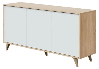 Produktbild von Schrank mit 3 Türen, moderner Küchenschrank und Wohnzimmerschrank mit Regalen, 154x40x75 cm