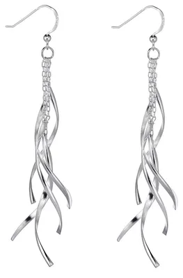 Produktbild von MATERIA Damen Ohrhänger Spirale 92mm - 925 Sterling Silber Ohrringe hängend lang mit Geschenk-Box #SO-93-Silber