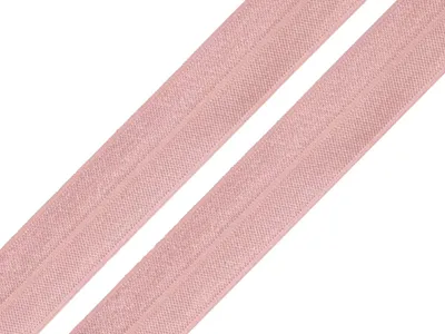 Produktbild von 25m Falzgummi 20mm Faltgummi elastisches Einfassband Schrägband Saumband Farbwahl, Farbe:silberrosè