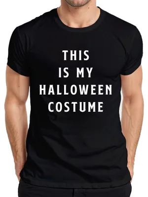 Immagine prodotto di THIS IS MY HALLOWEEN COSTUME divertente regalo di festa umorismo spaventoso t-shirt da uomo, nero, S