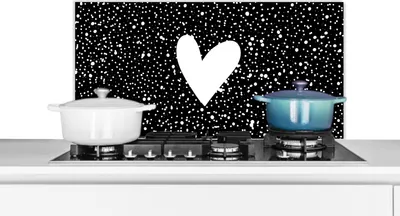 Produktbild von KitchenYeah®  Spritzschutz Küche - Küchenrückwand - Wandschutz für Herd und Spüle - Design - Liebe - Herz 90x45 - Alu-Dibond (Alternative zum Spritzschutz aus Glas) - Hitzebeständig - Herdspritzschutz