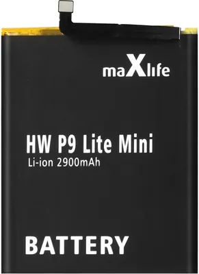 Produktbild von 2900mAh Zusatzakku Huawei P9 Lite Mini, Y6 2017 und Y5 2018 Maxlife Schwarz