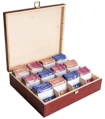 Productafbeelding van Creative Deco Grote Houten Thee-Doos Opslag Rood, 29 x 25 x 7,5 cm