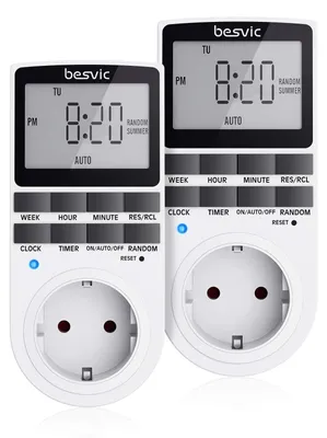 Obrázek produktu pro Digitální časovač do zásuvky, 10 programovatelných denních programů, LCD displej, 3680 W
