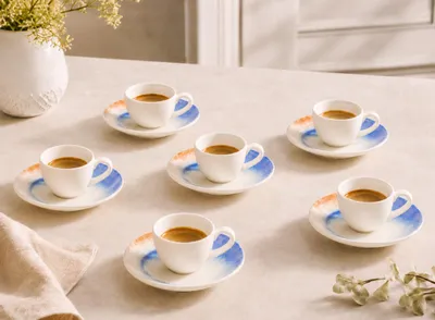 Produktbild von Bonna Kymen - Espressotassen und Untertasse - 80 cc - Porcelain - 6er set