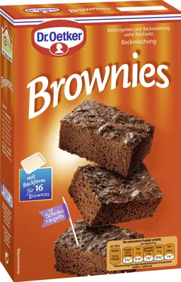 Produktbild von Dr. Oetker Brownies Backmischung mit Backform für 16 Brownies 456g