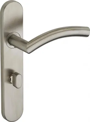 Image de Ensemble de poignées pour salle de bain/toilette Ouranus à condamnation, carré 7mm, entr'axes 195mm, inox brossé - THIRARD