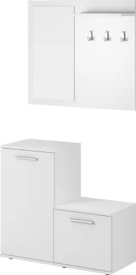 Obrázek produktu pro Nábytek24 Věšák Monti Předsíňový sprchový kout Panel na oblečení Věšák do předsíně Nábytek do předsíně bílý