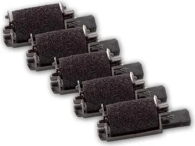Produktbild von vhbw 5x Farbrolle, Farbwalze Schwarz kompatibel mit Olympia CM70, 711 PD, CM701, CM75, CM761, PD 711, CPD 12, CPD 12 L Taschenrechner, Registrierkasse