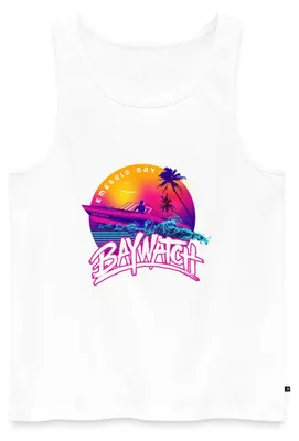 Produktbild von Spreadshirt Baywatch Boot Emerald Bay Männer Premium Tank Top, 4XL, Weiß