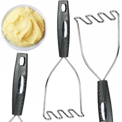 Produktbild von Kartoffelstampfer aus Edelstahl 26 cm Kartoffelpresse Stampfer für Kartoffelpüree Gemüse Kartoffelstampfer Küchenhelfer