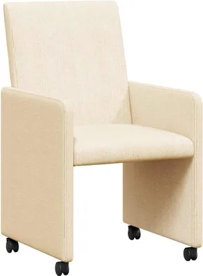 Produktbild von vidaXL Esszimmerstühle mit Rollen 2 pcs Creme 57 x 66 x 94 cm