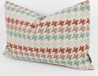 Produktbild von Kissenhülle Mira Hahnentritt beige rot in versch. Größen Größe 40x60cm (HxB) 40x60cm (HxB) Größe