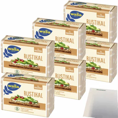Produktbild von Wasa Knäckebrot Rustikal 6er Pack (6X275g Packung) + usy Block