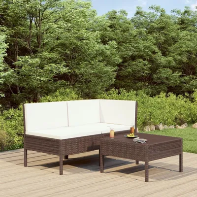 Image de Ensemble de salon de jardin - Ensemble de mobilier de jardin - Canapé de jardin - Ensemble de mobilier pour terrasse - Banc de jardin - Rotin synthétique PE résistant aux intempéries