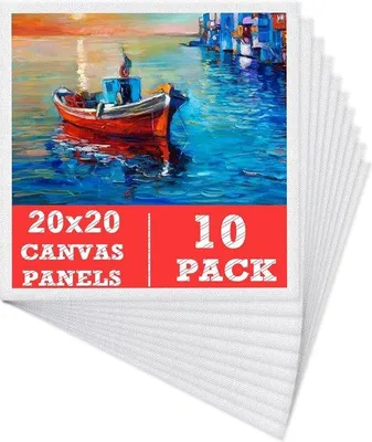 Produktbild von Kunststoff-Set, 10 Stück, 20x20cm, weiß, für Acryl- und Ölfarbe
