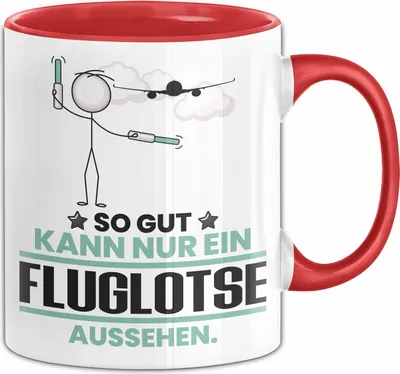 Produktbild von Fluglotse Geschenk Tasse So Gut Kann Nur Ein Fluglotse Aussehen Geschenkidee Kaffee-Becher (Rot)