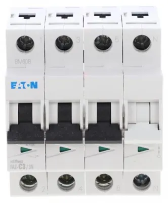 Image de Eaton disjoncteur de protection de ligne, 3 A, 3p+N, caractéristique : C 278965