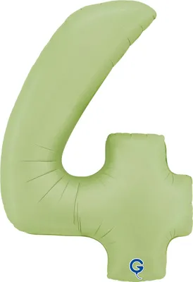 Produktbild von Riesenzahl Folienballon 40"/102cm | Satin Olive Zahl: 4