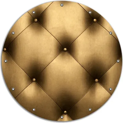 Produktbild von Wallario rundes Outdoor-Poster für Garten oder Balkon, Motiv Goldene Ledertür, 90 cm Durchmesser
