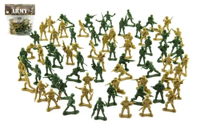 Image de Sachet de 150g de soldats, emballé dans un sachet plastique sur une carte de 18x19,5 cm