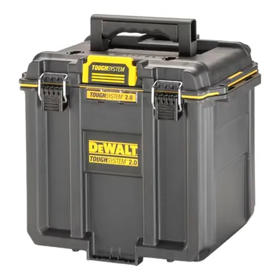 A black and yellow DeWALT ToughSystem 2.0 tool box is shown against a white background.