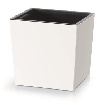 Produktbild von Blumentopf mit Einsatz Übertopf Pflanzentopf Kräutertopf Pflanzkübel Kunststoff Weiß 24x24x23,5 cm