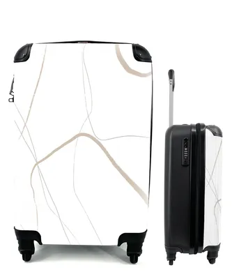 Produktbild von MuchoWow® Koffer Handgepäck Trolley Rollkoffer Kleine Reisekoffer mit 4 Rollen - Abstrakt - Minimalismus - Linienkunst - Cabin Size < 55x40x23 cm & 55x40x20 cm - Fotokoffer - Kabinenkoffer - Boardgepäck - Reise-Box - Reisekoffer - Reisegepäck - Koffer mit Bild - Trolley für Kinder