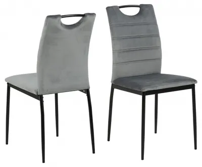 Produktbild von Dia Esszimmerstuhl Velour grau.