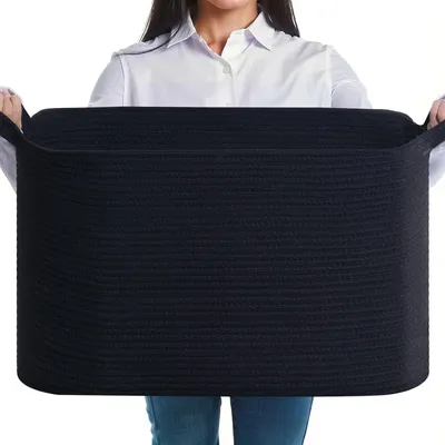 Produktbild von Faltbarer Wäschekorb, 65L Aufbewahrungskorb Schwarz, Schwarz