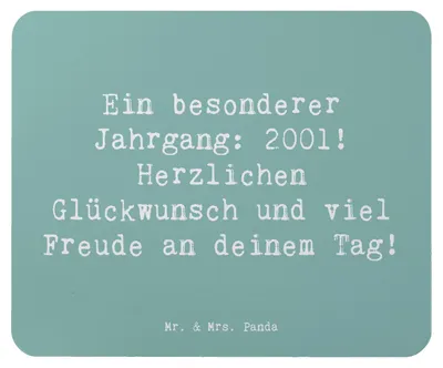 Produktbild von Mr. & Mrs. Panda Mauspad Spruch 2001 Geburtstag - Meeresbrise - Geschenk, Happy Birthday, Glückwunsch, Alter, mausteppich, Mousepad, computer, Mouse Pad, Magie von