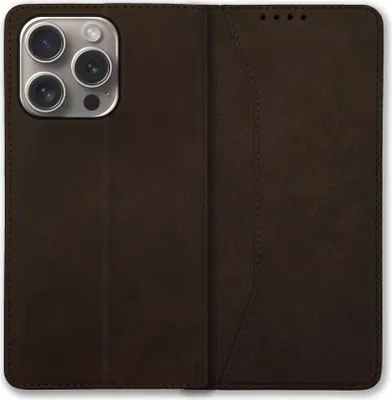 Produktbild von Bookstyle 'Premium' Schutzhülle Klapphülle Schutztasche Etui Cover für Apple iPhone 15 Pro Max - Coffee
