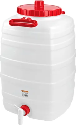 Obrázok produktu pre Nádoba na potraviny z polyetylénu s odvzdušňovacím otvorom a kohútikom – 50 l.