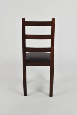 Produktbild von t m c s Tommychairs - Stuhl RUSTICA für Küche und Esszimmer, robuste Struktur aus Buchenholz, in der Farbe Dunkles Nussbraun lackiert und gepolsterte Sitzfläche mit  Kunstleder in der Farbe Mokka bezogen