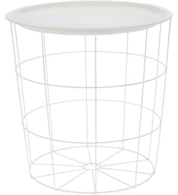 Image de Table de la collection Home&Styling, en métal, 40 x 40 cm, blanche