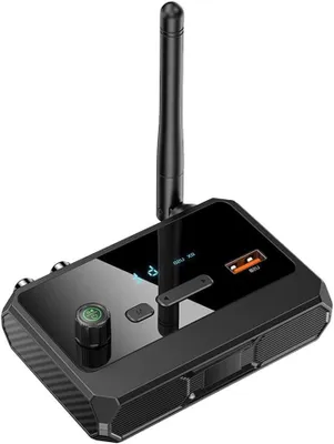 Productafbeelding van Audio Zender Ontvanger - Muziek Adapter - Draadloos Streamen - Bluetooth 5.3 - 10 Meter Bereik - Zwart