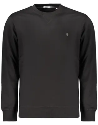 Produktbild von Herren-Sweatshirt Schwarz: Langarm, Rundhals, Stickerei-Design