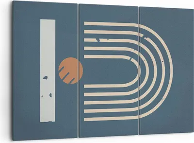 Produktbild von Bild auf Leinwand - Leinwandbild - 3 Teile - Abstraktion Stadion Modern - 105x70cm - Wand Bild - Wanddeko - Wandbilder - Leinwanddruck - Bilder - Wanddekoration - Leinwand bilder - CE105x70-4428