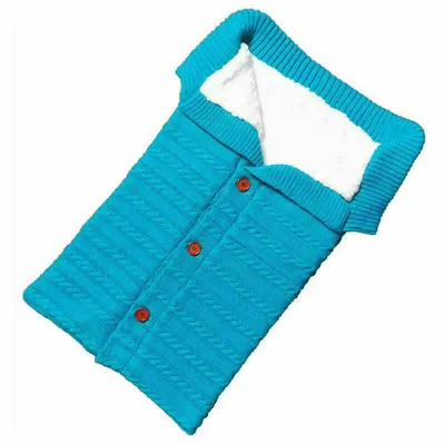 Produktbild von Baby Winter Einschlagdecke Wickeldecke Schlafsack Decke für Kinderwagen Warme Blau