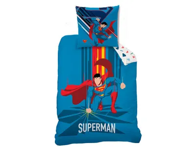 Produktbild von Superman Bettbezug Supera - 140 x 200 + 63 x 63 cm - Baumwolle