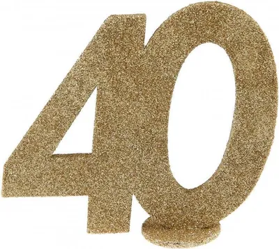 Produktbild von XXL Tischdeko Zahl 40 Geburtstag Gold Glitzer 1 Stück