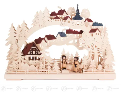 Produktbild von 3D-Schwibbogen Winterwanderung (43x30cm) von RATAGS Holzdesign