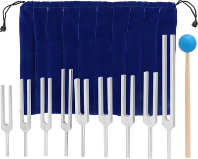 Produktbild von 9 Stück 174/ 285/ 396/ 417/ 528/ 639/ 741/ 852/ 963 Hz Stimmgabel Klangheilungstherapie-Werkzeugset