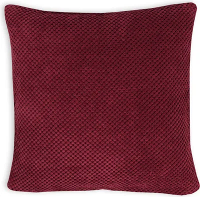 Produktbild von Kissenbezug 60x60 cm rot Kissenhülle 3D Waben Kissen Chenille Webstruktur